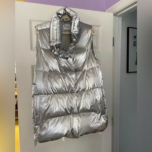 Athleta Metallic Silver Vest
